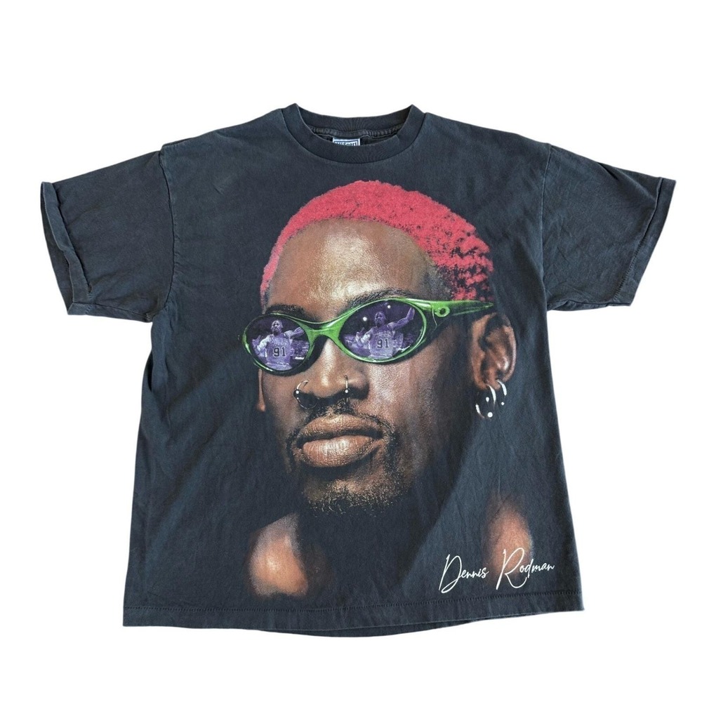 Vintage Dennis Rodman Single Stitch Chicago Bulls NBA Graphic Tee XL REPRINT